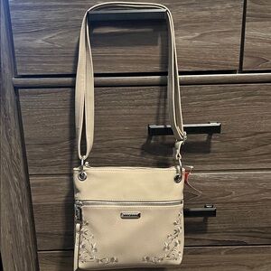 Rosetti Cream Crossbody Bag with Floral Design